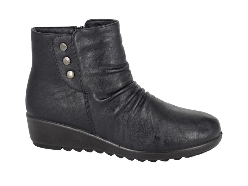 Boulevard Ladies Inside Zip Press Stud Ankle Boots