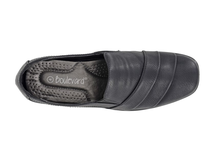Boulevard Ladies Twin Gusset Rouched Casual Shoe