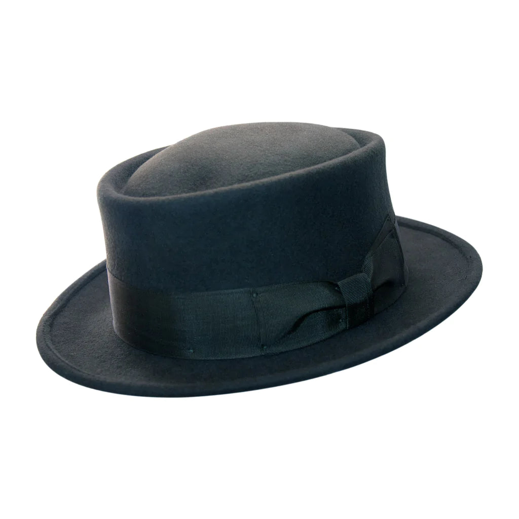Wool felt pork pie top hat