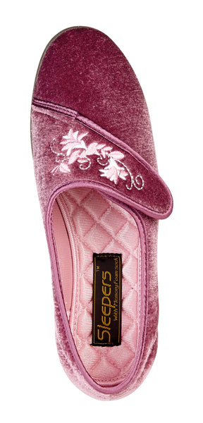 Sleepers Jolene Embroidered Touch-Fastening Slippers For Women - US Size 9, Navy Blue - View #12
