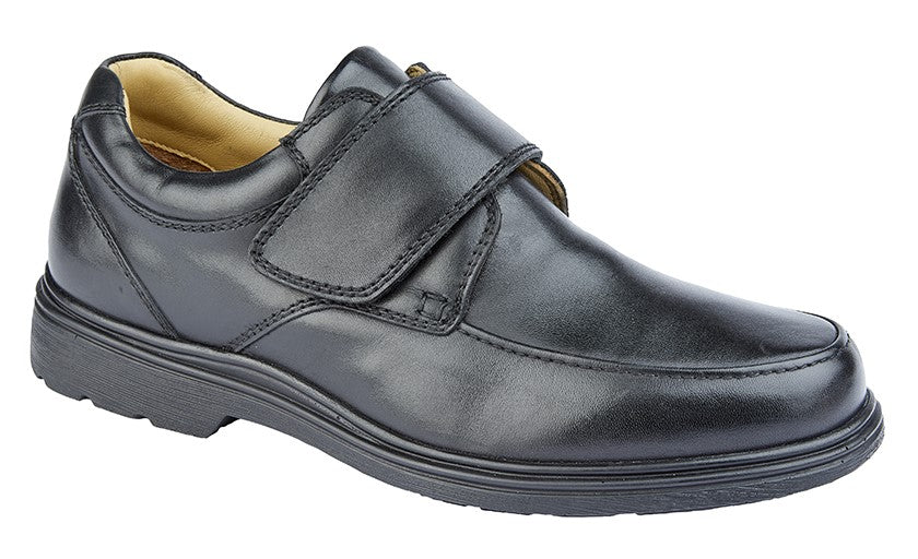 Roamers Mens Leather Wide Fit Touch Fastening Casual Shoes | Fruugo UK