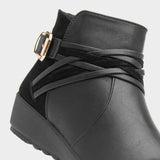 Cushion Walk Norma Womens Black Wedge Ankle Boot