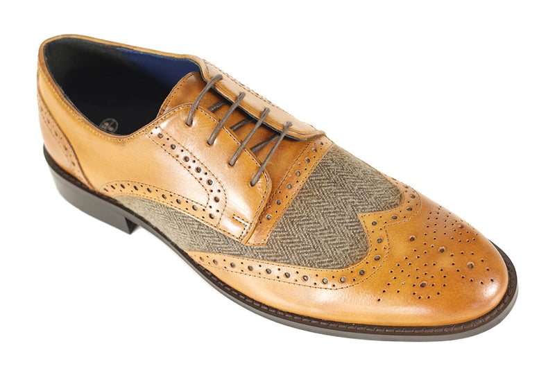 Front Chester Tan Brogue Shoe