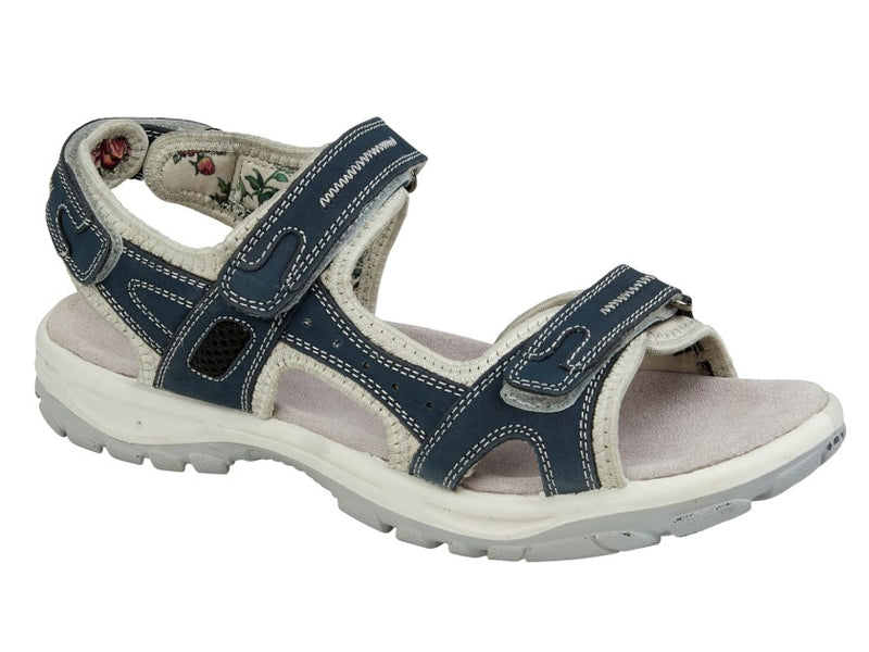 Ladies Mod Comfys Denim Blue Leather Sports Sandal
