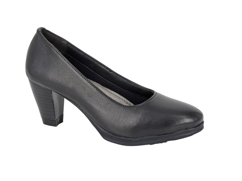 Mod Comfys Ladies Leather Office Heeled Court Shoes