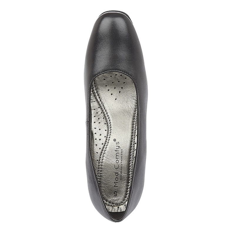 Mod Comfys Ladies Leather Office Heeled Court Shoes