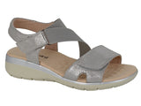 Ladies Boulevard Black or Silver Shimmer PU Sandal