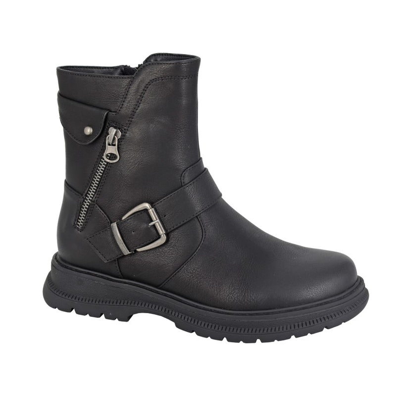 Ladies Cipriata "Tilda" Black or Brown Inside Zip Biker Boot