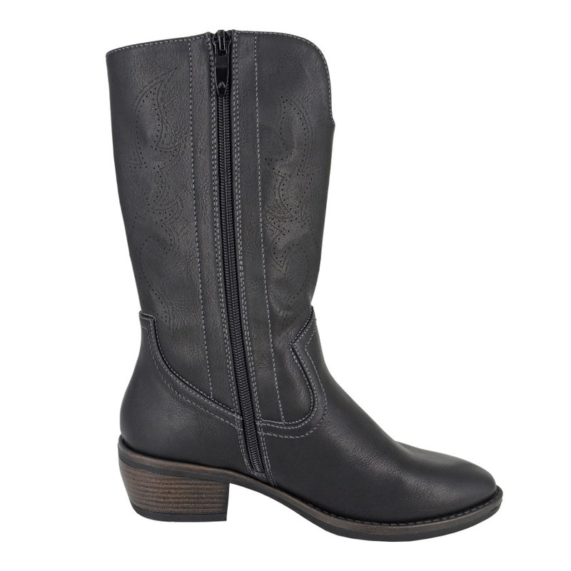 Ladies Cipriata "Wanda"  Inside Zip PU Cowgirl Boot
