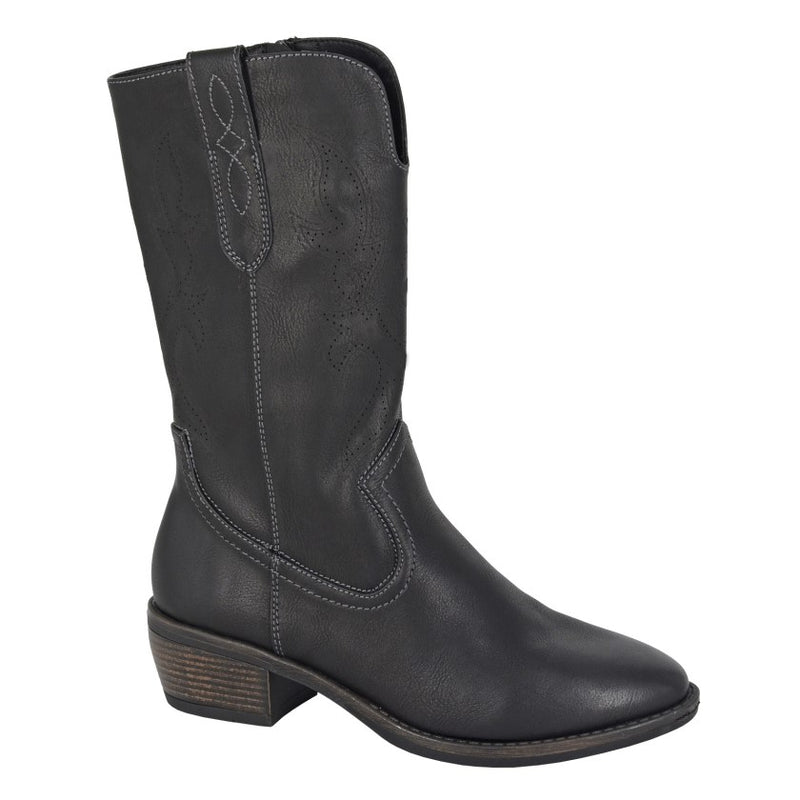 Ladies Cipriata "Wanda"  Inside Zip PU Cowgirl Boot