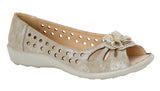 Boulevard Light Shimmer Flower Punched Open Toe Casual