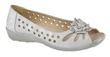 Boulevard Light Shimmer Flower Punched Open Toe Casual