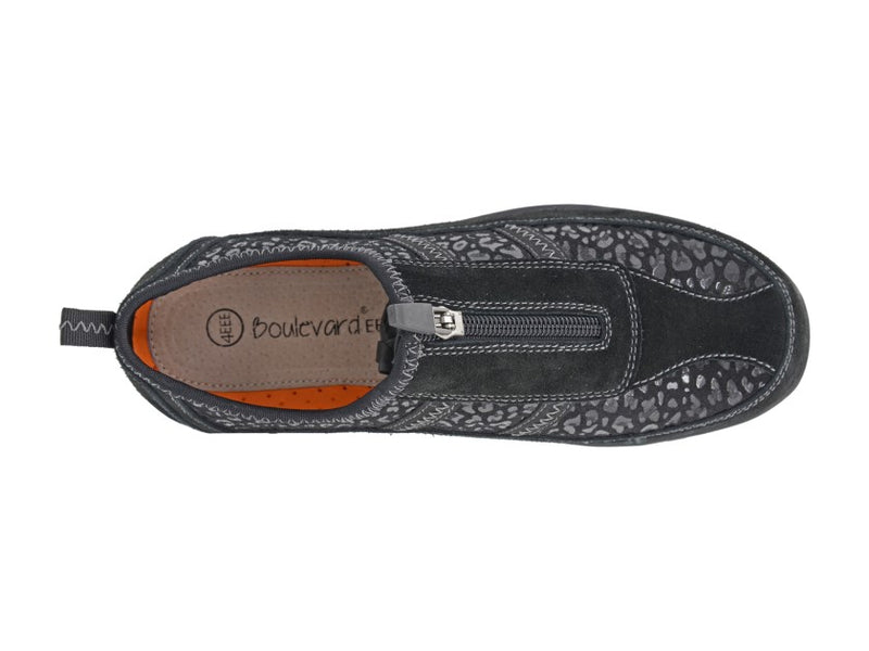 Boulevard Ladies Wide Fitting Centre Zipp Casual Leisure Shoe