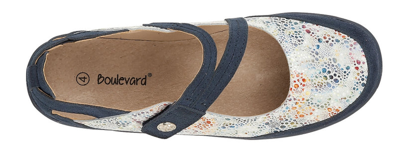 Ladies Touch Fastening Leather Bar Shoe