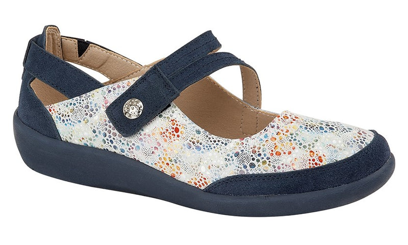 Ladies Touch Fastening Leather Bar Shoe