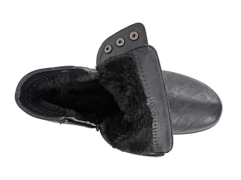 Boulevard Ladies Inside Zip Press Stud Ankle Boots