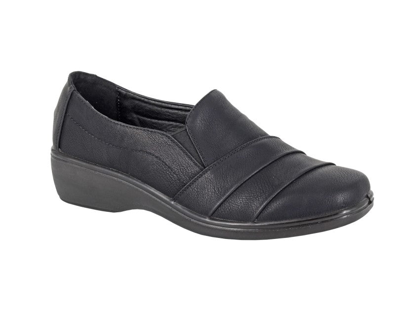 Boulevard Ladies Twin Gusset Rouched Casual Shoe
