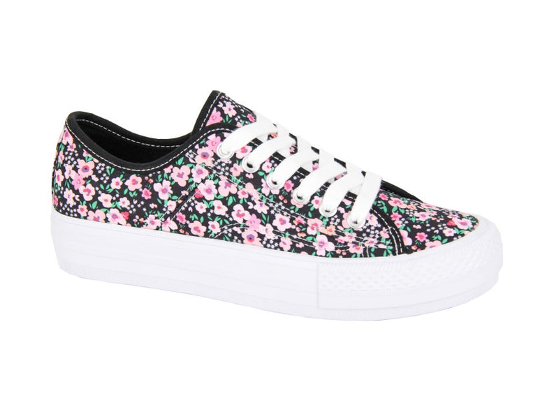 Ladies Canvas Lace to Toe Shoe