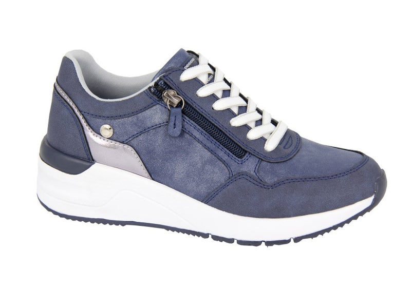 Cipriata 'Delia' Ladies 6 Eye Lace/Zip Up Wedge Trainer