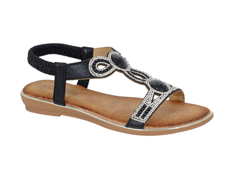 Cipriata 'Desia' Ladies Jewelled Elasticated Back Sandal