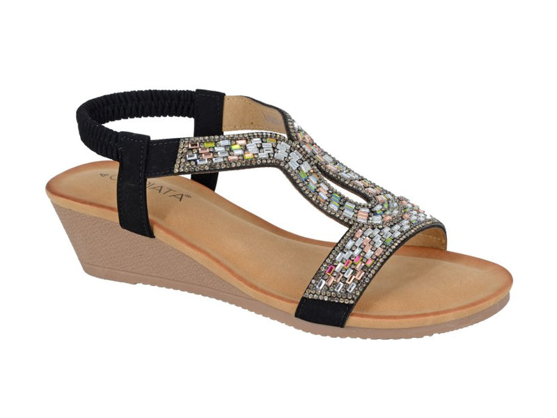 Cipriata 'Selene' Ladies Jewelled Elasticated Back Sandal