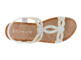 Cipriata Ladies 'Giada' Jewelled Elasticated Sling Back Sandal