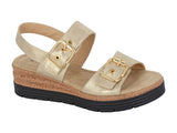 Ladies Twin Buckle Touch Fastening Sandal