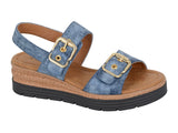 Ladies Twin Buckle Touch Fastening Sandal