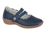 Boulevard Ladies Touch Fastening Perforated Bar Casual Shoe