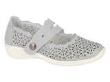 Boulevard Ladies Touch Fastening Perforated Bar Casual Shoe