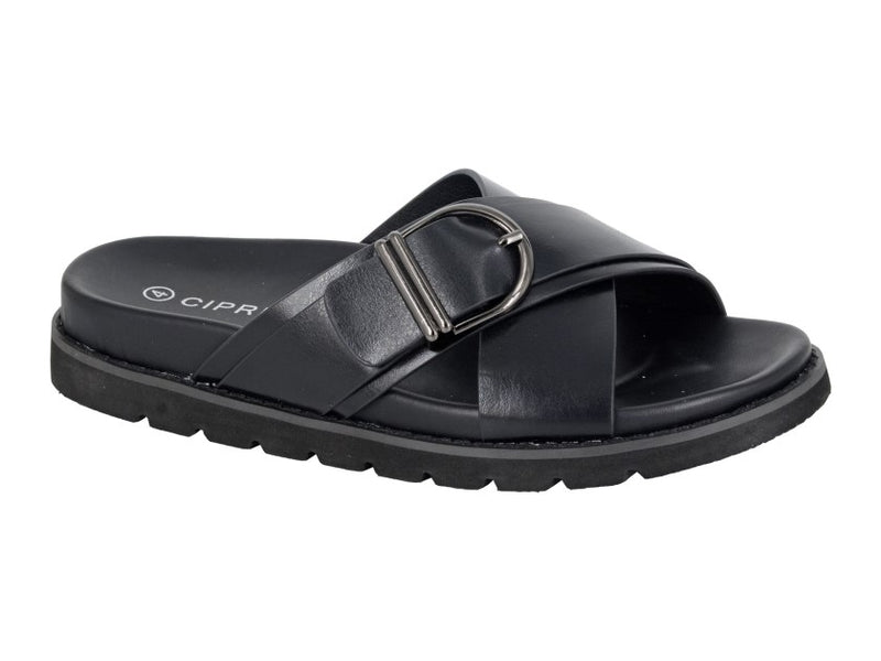 Cipriata Ladies 'Dalia' Buckle Strap Mule Sandal