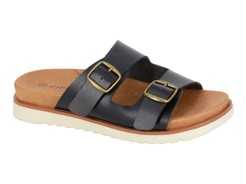 Cipriata Ladies 'Tiberia' Twin Buckle Strap Mule Sandal