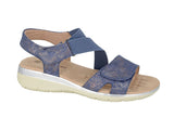 Ladies Boulevard Black or Silver Shimmer PU Sandal