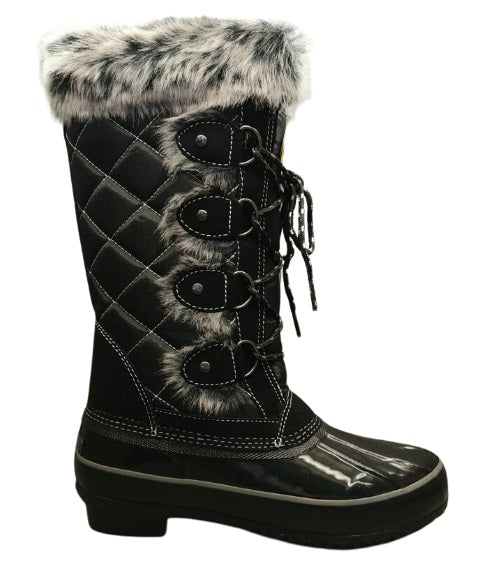 Ladies Warmlined Quilted Lace Up Boot
