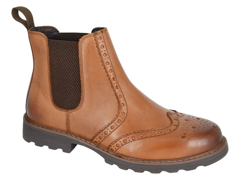 Roamers Twin Gusset Brogue Dealer Boot