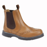 Mens Tan Buff Leather or Burgundy Hi-Shine Leather Twin Gusset Chelsea Boot