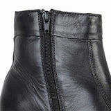 Mens Scimitar Black Leather Zip Up Ankle Boot