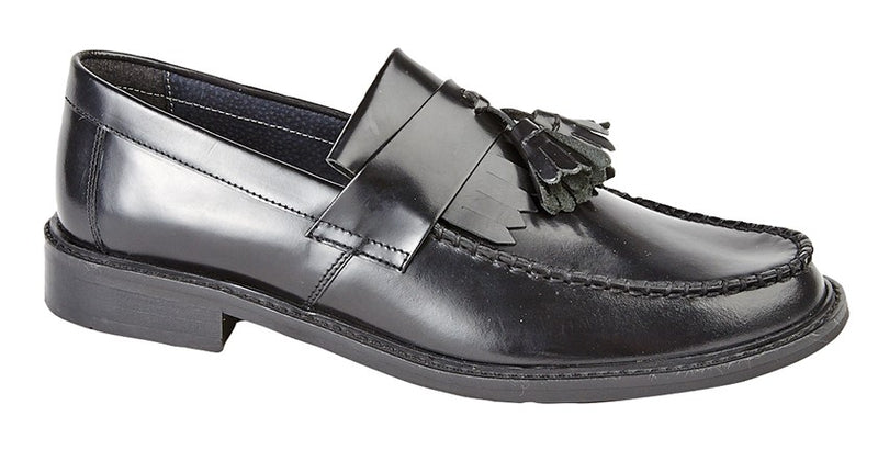 Mens Hi Shine Roamers Leather Toggle Saddle Loafer