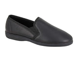 Mens Twin Gusset Leather Slipper