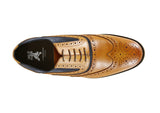 Front Spencer Navy/Tan Suede Brogue Shoes
