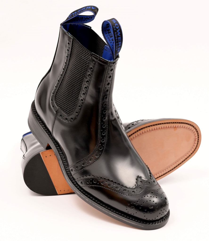 Black polished boots clearance