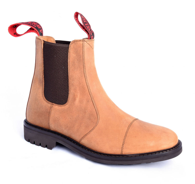 Brown Greasy Leather Stitched Cap Dealer Boots - The Sowerby Stanton