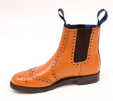 Tan Leather Brogue Dealer Boot - The Sowerby Gloucester
