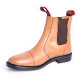 Tan Leather Stitched Cap Dealer Boots - The Sowerby Worcester