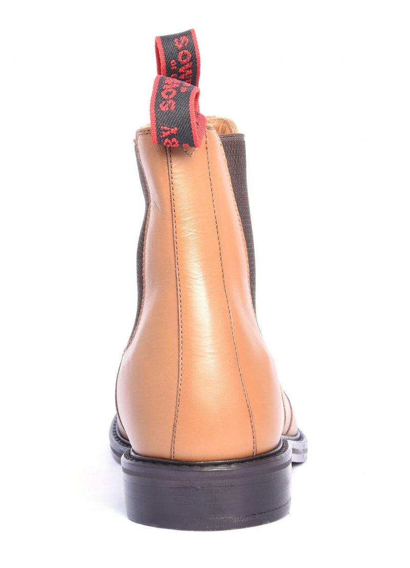 Tan Leather Stitched Cap Dealer Boots - The Sowerby Worcester