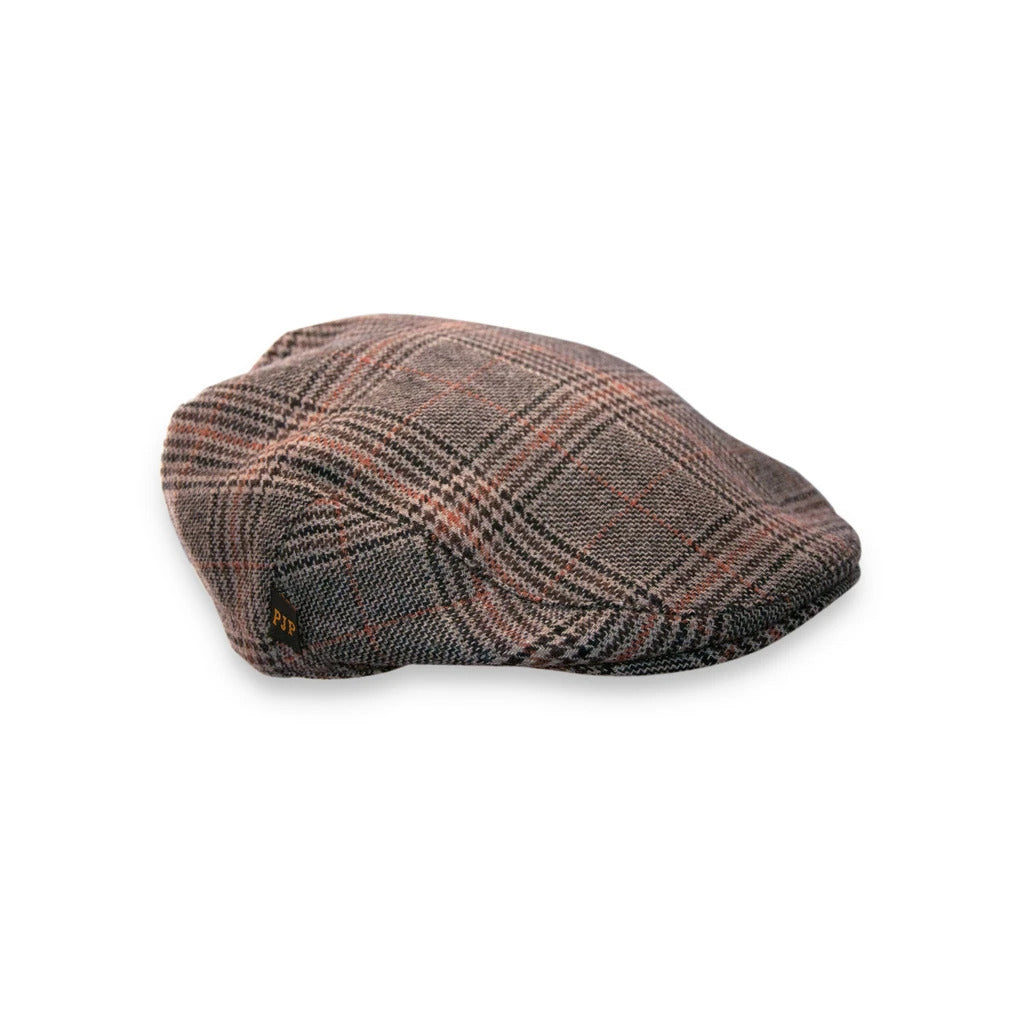 Brown Checked Flat Cap