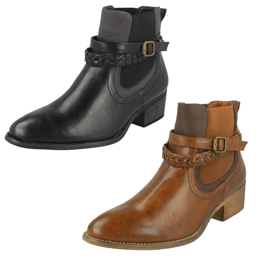 Ladies Down To Earth Heeled Ankle Boots
