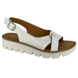 Ladies Cipriata "Adema" Patent Reptile PU Sandal