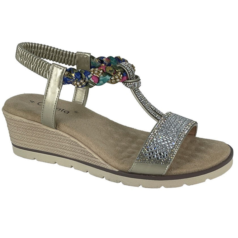 Ladies Cipriata "Gilda" Elasticated Halter Back Sandal
