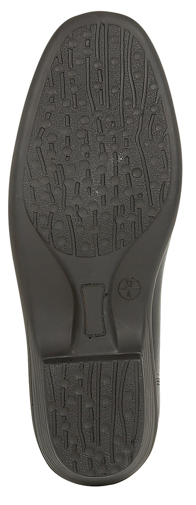 Mod Comfys Black Leather Twin Gusset Shoe